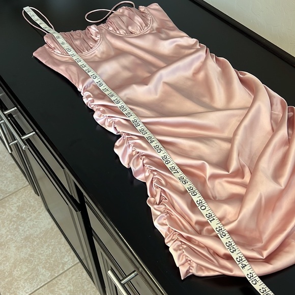 MESHKI satin mini dress, blush pink, size S - Picture 8 of 14